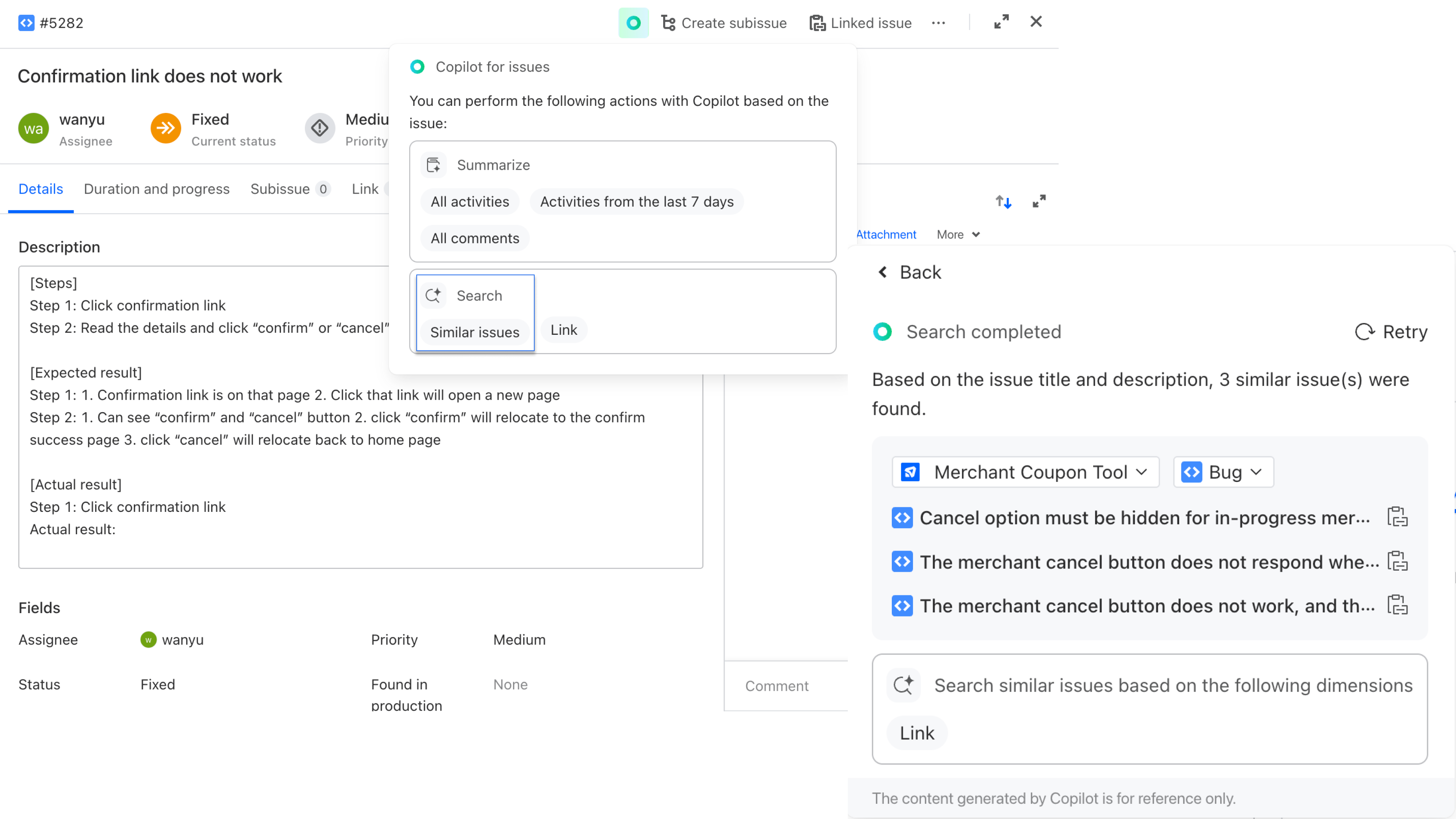 AI-powered resolution insights example